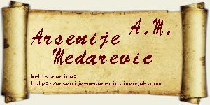Arsenije Medarević vizit kartica